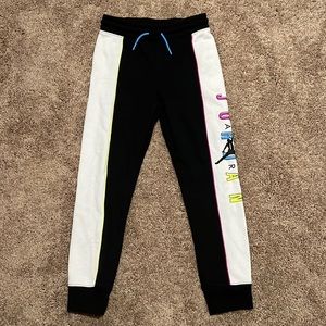 Nike Jordan Girls Kids Sweat Track Pants Black White Neon Colors New with Tags